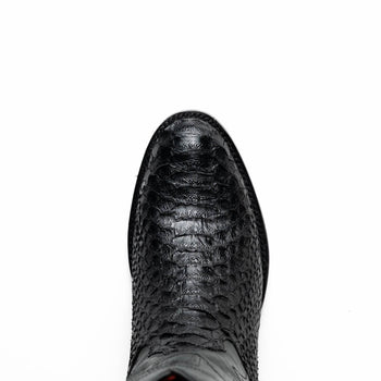 Marco Di Milano Kansas Black Python Round Toe Cowboy Boots - Image 6