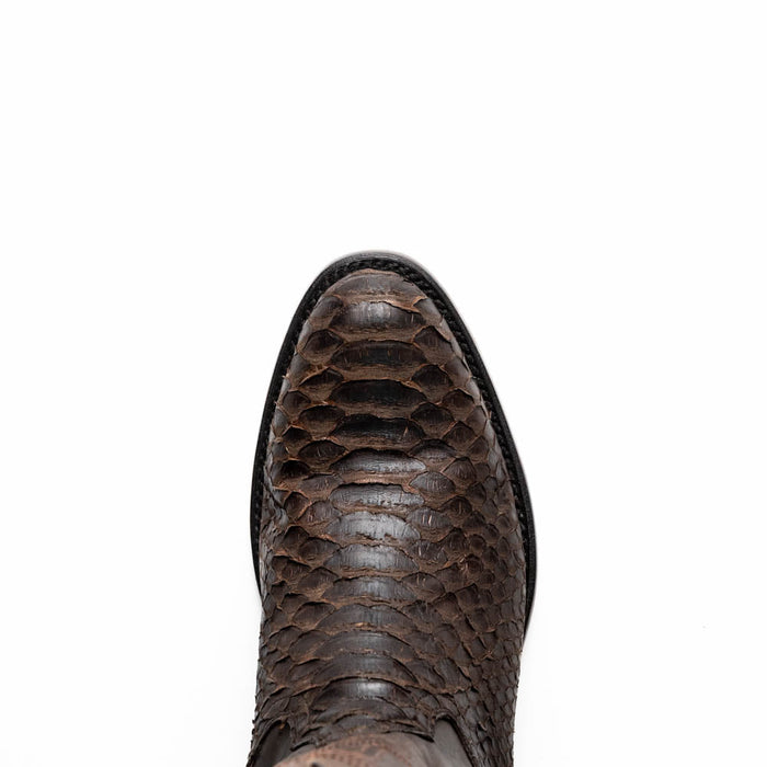 Marco Di Milano Kansas Brown Python Round Toe Cowboy Boots