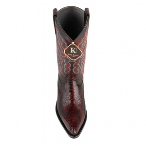 Mens King Exotic Ostrich Leg Boots Black Cherry (4980518)