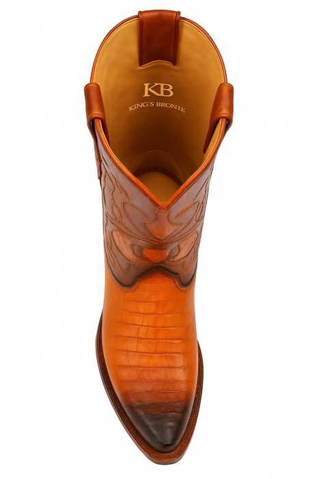 King Exotic Men's Caiman Belly Snip Toe Boots