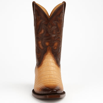 Men's King Exotic Snip Toe Caiman Belly Boots Handcrafted Burnished Oryx (494RD8215) - Image 2