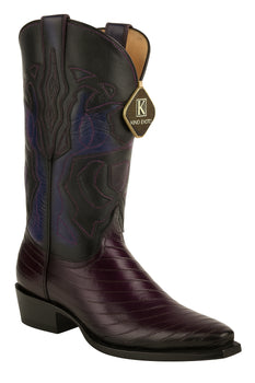 King Exotic Snip Toe Eel Boots Burnished Purple – Men’s Handcrafted - Image 3