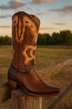 King Exotic Men's Caiman Belly Snip Toe Boots - Image 6