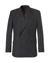 kingsman chalk-striped Double Breasted eggsy - Color: Dark Grey Suit