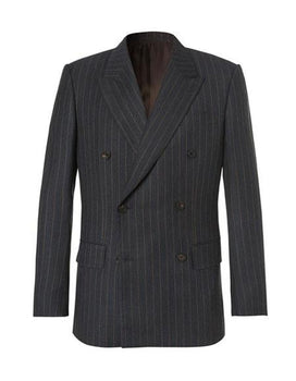 kingsman chalk-striped Double Breasted eggsy - Color: Dark Grey Suit