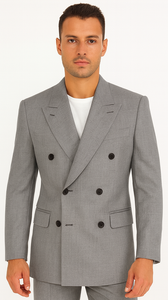 kingsman harry light grey Double Breasted suit
