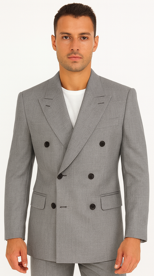 kingsman harry light grey Double Breasted suit