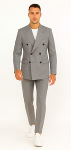 kingsman harry light grey Double Breasted suit
