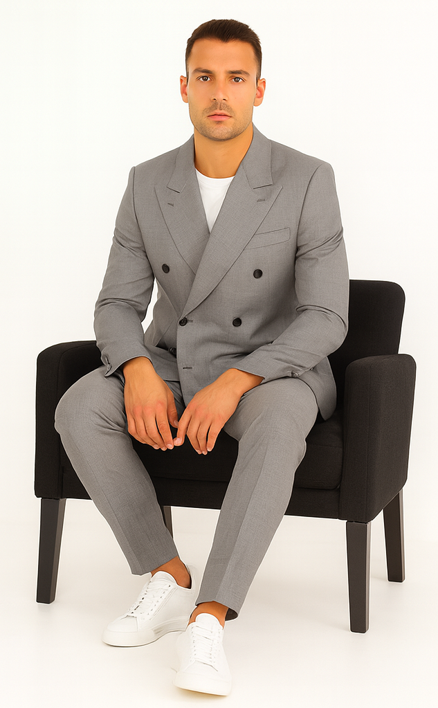 kingsman harry light grey Double Breasted suit - Image 4