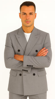 kingsman harry light grey Double Breasted suit - Image 5