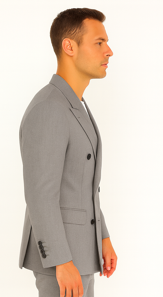 kingsman harry light grey Double Breasted suit - Image 7