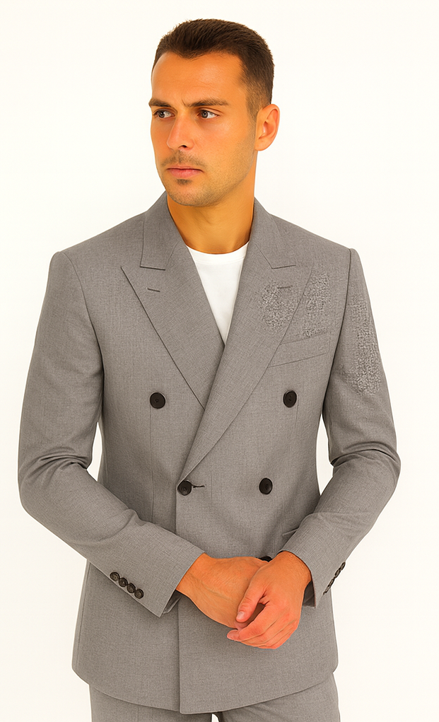 kingsman harry light grey Double Breasted suit - Image 8