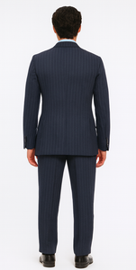 kingsman harrys pinstriped blue Double Breasted suit