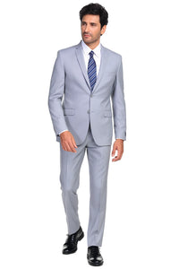 Men'S Slim Fit Suit - Fitted Suit - Skinny Suit Men'S Silver Grey Ticket Pocket 2 Button Cheap Priced Business Suits