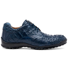 Marco Di Milano Kratos Men's Navy Shoes Exotic Caiman Crocodile Sneakers
