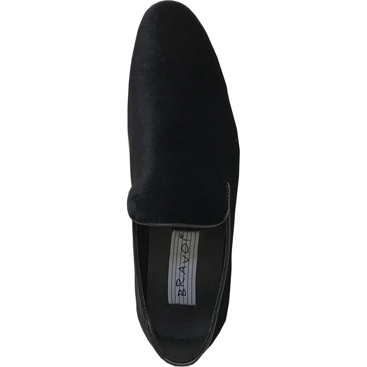 Bravo Mens Modern Slip On Velvet Tuxedo Loafer in Black - Men's Dress Shoes