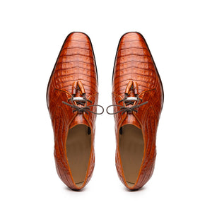 Marco Di Milano Lacio Caiman Crocodile Derby Brandy