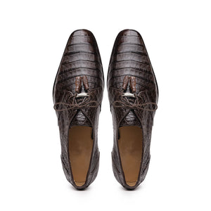 Marco Di Milano Lacio Caiman Crocodile Derby Brown