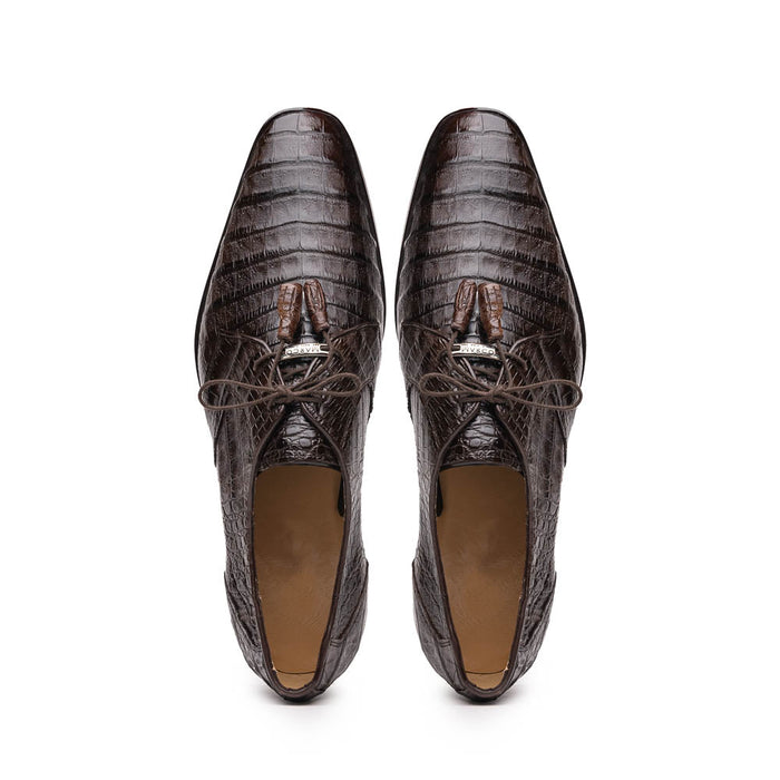 Marco Di Milano Lacio Caiman Crocodile Derby Brown
