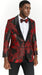 Black Paisley Dinner Jacket and Matching Bowtie - Black Paisley Suit - Prom Tuxedos Matching Bowties - Black and Red