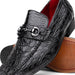 Marco Di Milano Landro Shoes Black Exotic Crocodile Horsebit Loafers