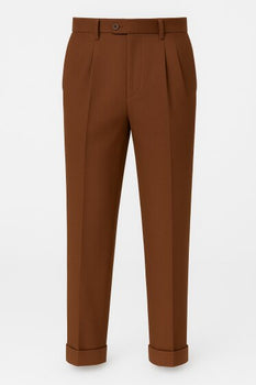 Mens Pleated Dress Pants Chocolate Brown Wide Leg Slacks Pleated Baggy — MensUSA Mens Pleated Dress Pants Chocolate Brown Wide Leg Slacks Pleated Baggy — MensUSA