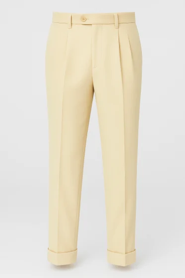 Mens Pleated Dress Pants Chocolate Brown Wide Leg Slacks Pleated Baggy Dress Trousers Unhemmed Unfinished Bottom
