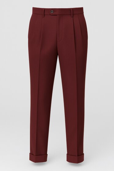 Mens Pleated Dress Pants Chocolate Brown Wide Leg Slacks Pleated Baggy Dress Trousers Unhemmed Unfinished Bottom