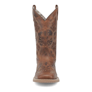 Laredo Women's Dionne Broad Square Toe Leather Boots - Brown 5972