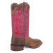 Laredo Women's Faye Broad Square Toe Leather Boots - Brown / Pink 3117