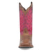 Laredo Women's Faye Broad Square Toe Leather Boots - Brown / Pink 3117