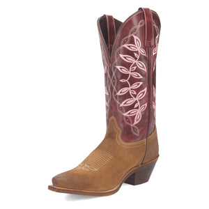 Laredo Women's Kama Snip Toe Leather Boots – Honey and Red Flair