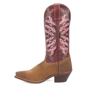 Laredo Women's Kama Snip Toe Leather Boots – Honey and Red Flair