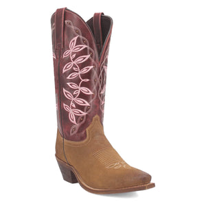 Laredo Women's Kama Snip Toe Leather Boots – Honey and Red Flair