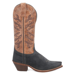 Laredo Women's Kama Snip Toe Leather Boots - Navy/Tan 20009