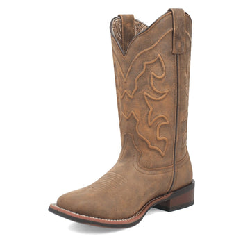 Laredo Women's Megan Broad Square Toe Leather Boots – Tan 3119 - Image 9