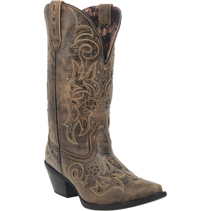 Laredo Women's Vanessa Wide Calf Leather Snip Toe Boots