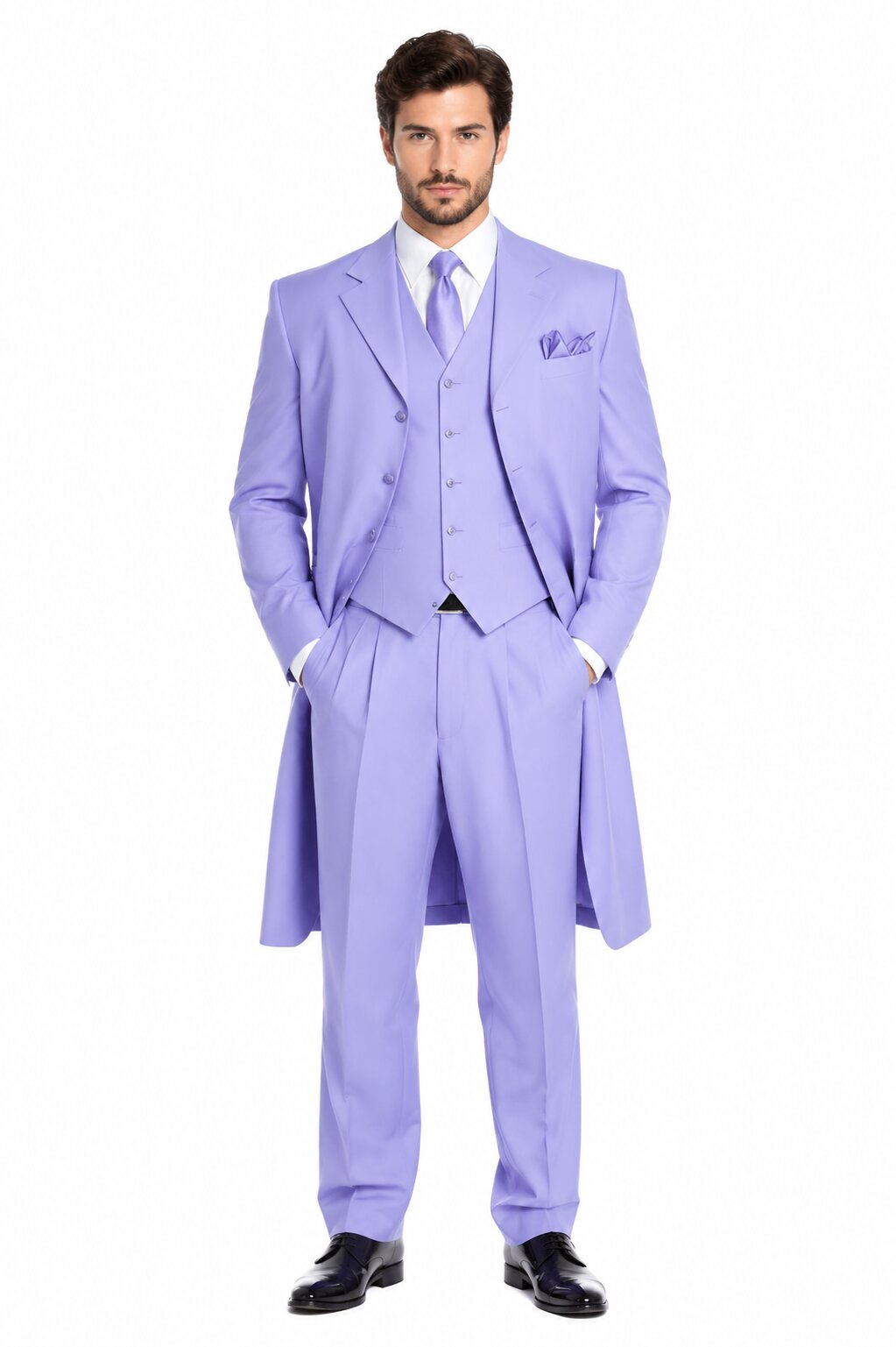 Mens Lavender Zoot Suit Long Jacket 3 Piece