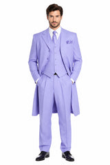 Mens Lavender Zoot Suit Long Jacket 3 Piece