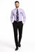 Lavender Pin Collar Dress Shirt With Collar Bar