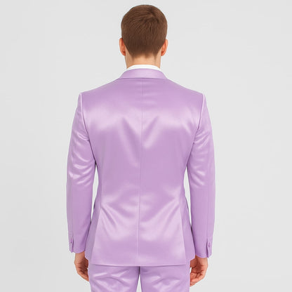 Lavender Satin Tuxedo Set – 4-Piece Statement for Weddings & Proms - Image 3