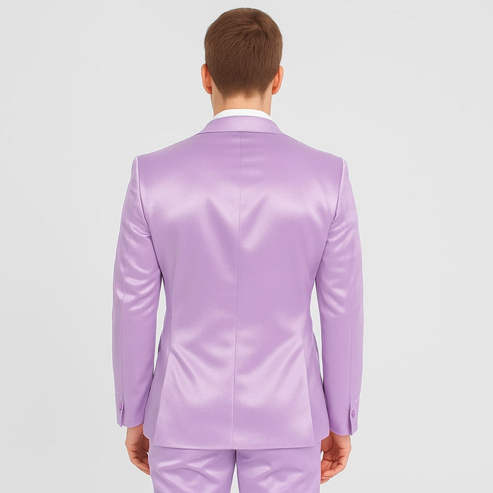 Lavender Satin Tuxedo Set – 4-Piece Statement for Weddings & Proms - Image 3