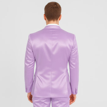 Lavender Satin Tuxedo Set – 4-Piece Statement for Weddings & Proms - Image 3