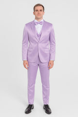 Lavender Satin Tuxedo Set – 4-Piece Statement for Weddings & Proms
