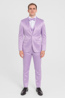Lavender Satin Tuxedo Set – 4-Piece Statement for Weddings & Proms