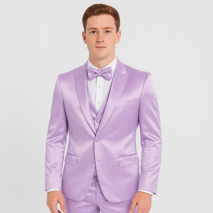 Lavender Satin Tuxedo Set – 4-Piece Statement for Weddings & Proms - Image 2