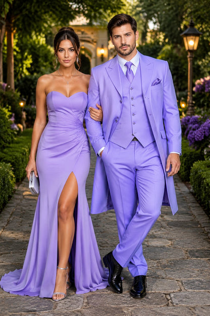 Mens Lavender Zoot Suit Long Jacket 3 Piece