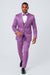 Mens Modern Fit Shiny Sharkskin Suit in Purple