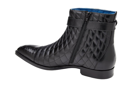 Belvedere Libero Black Genuine Ostrich Leather Shoe