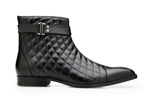 Belvedere Libero Black Genuine Ostrich Leather Shoe